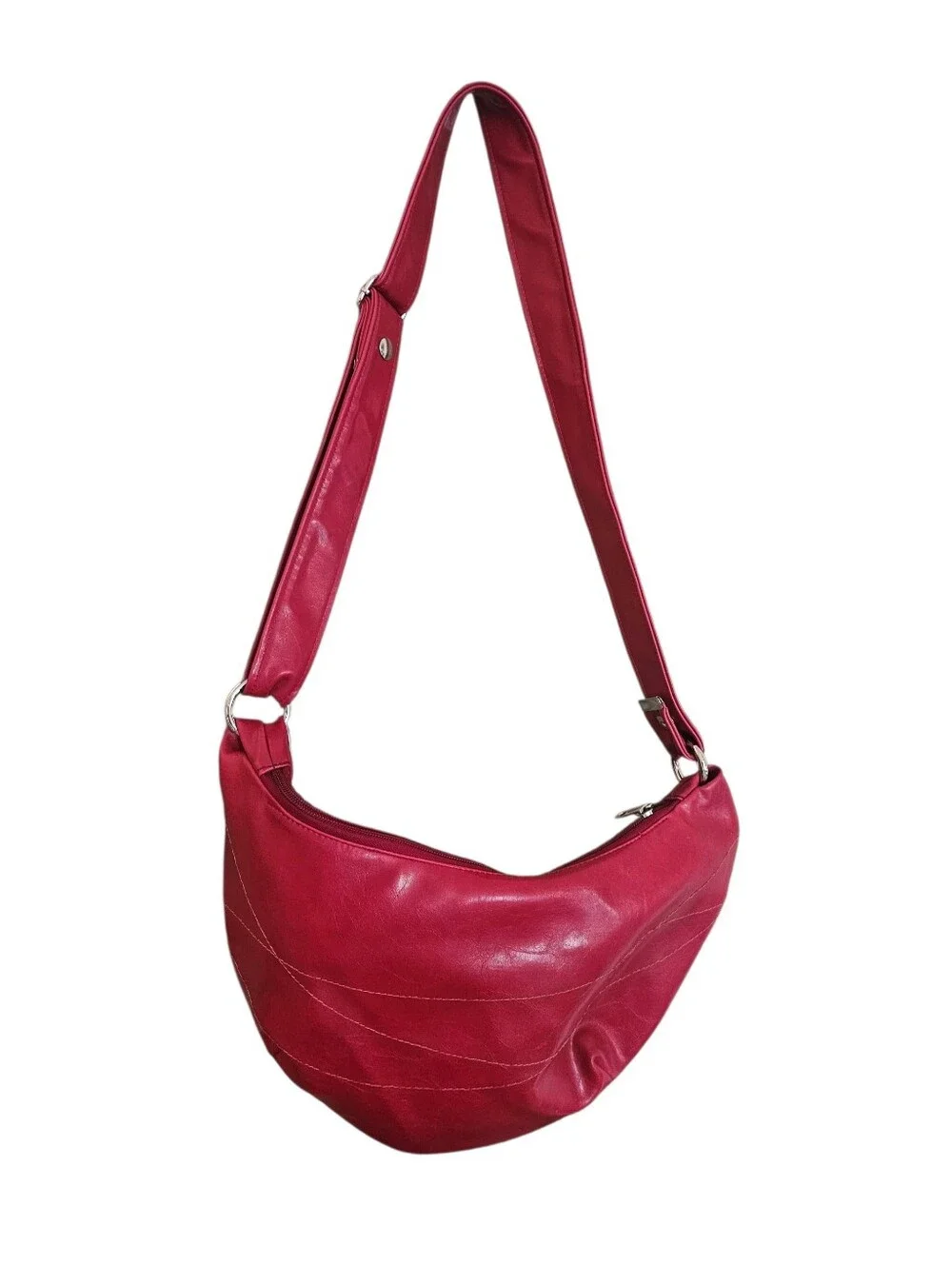 Crystalyn Kae (Free People Look Alike) Red Vegan Leather HOBO Bag - Women
